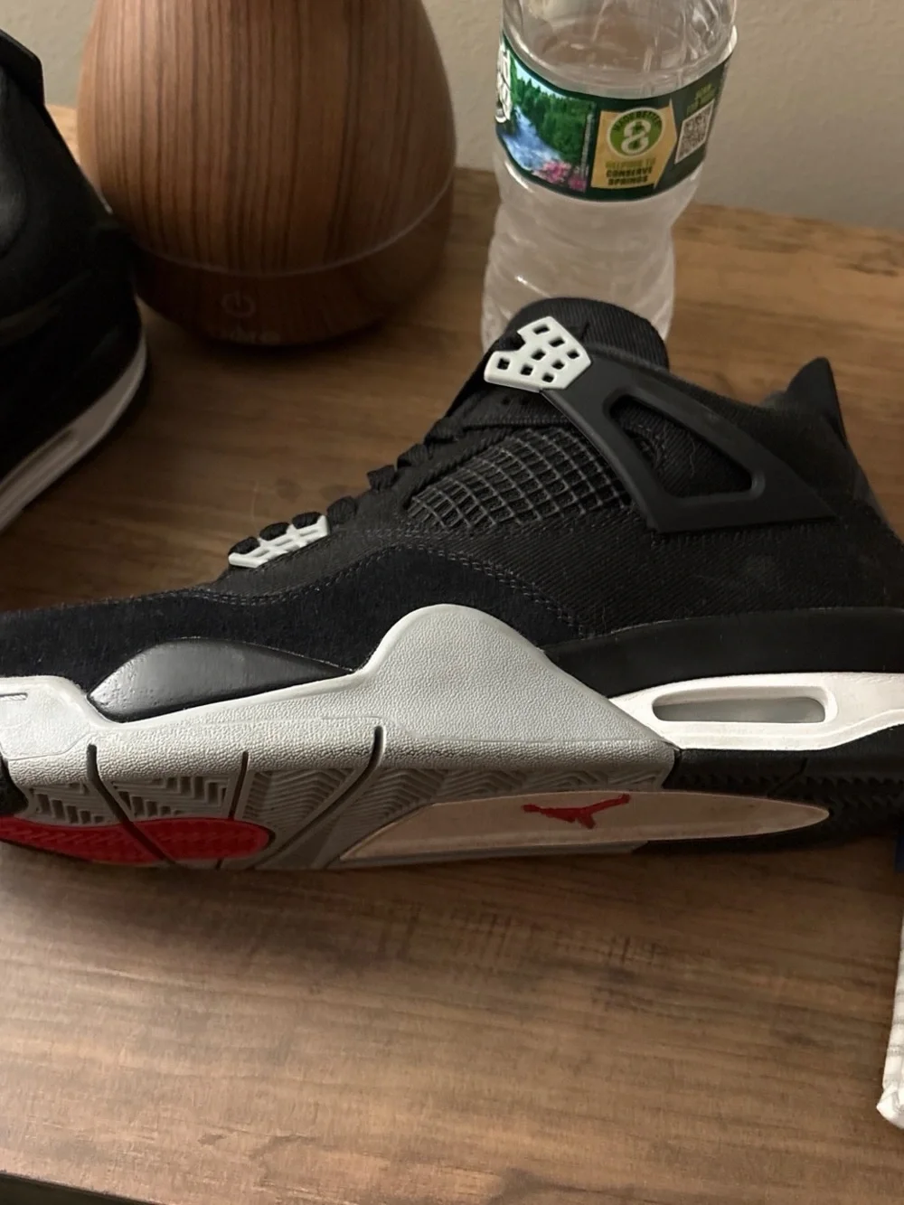 Air Jordan 4 Retro 'Black' Canvas Men’s Sneakers size 9